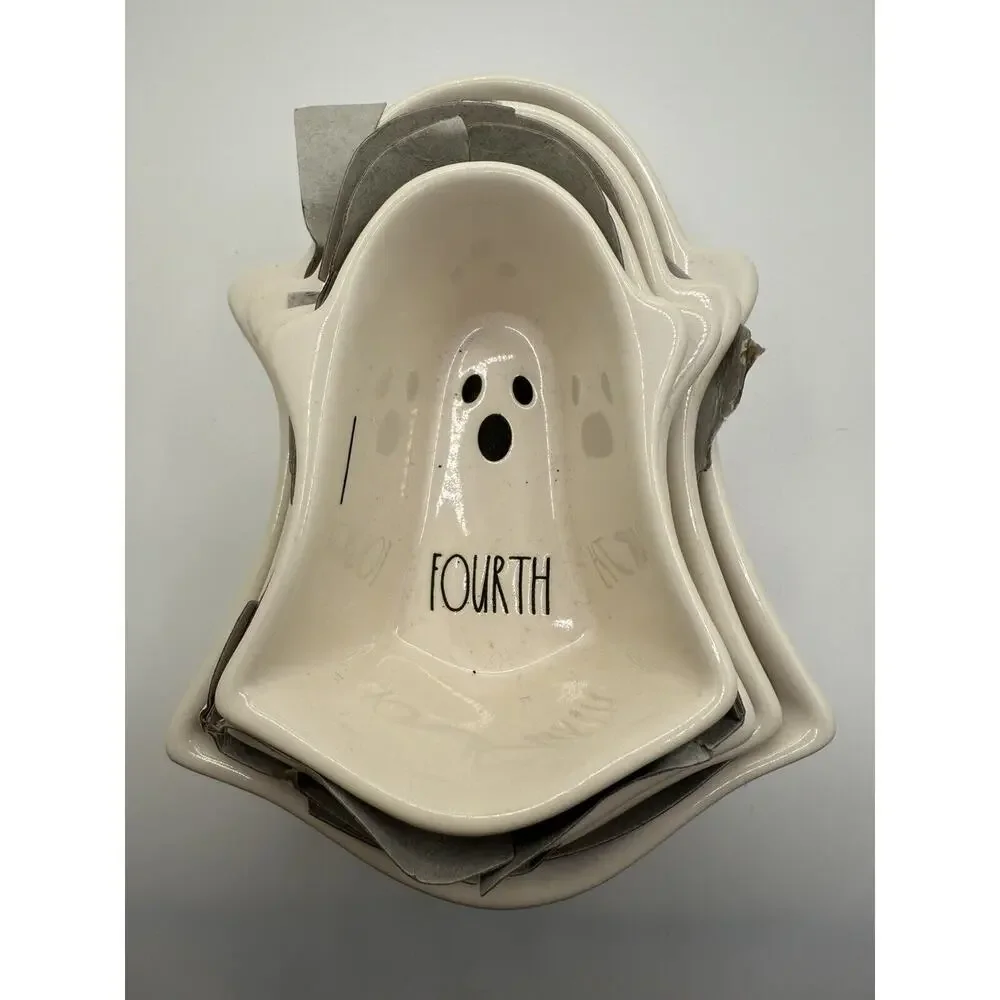 Brand NEW 2024 Rae Dunn Halloween White GHOST Shaped Measuring Cups